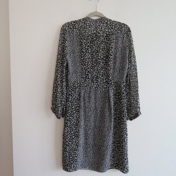 BURBERRY BRIT 100% Silk Ditsy Floral Crepe Pintuck Dress Academia Preppy Luxury - Picture 13 of 16